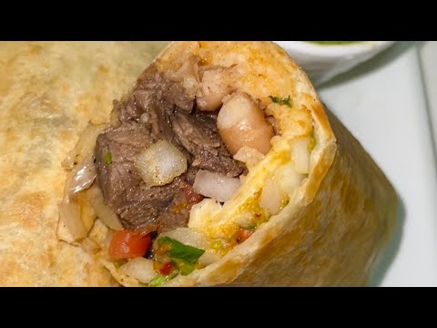 (Receta) Burrito de carne asada con sabor único FÁCIL Y RAPIDO🔥😋