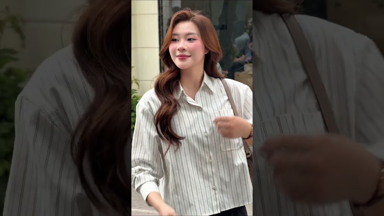 Áo Sơ Mi Nữ Kẻ Sọc Dài Tay - Vải Thô Thoáng Mát, Form Suông Dễ Mặc