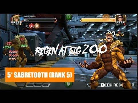 REGENERATION! Regeneration on a 5 Star Sabretooth, Rank 5 Signature Level 200, mcoc