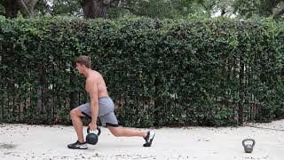 Kettlebell Walking Lunge Pass Through exercise video thumbnail