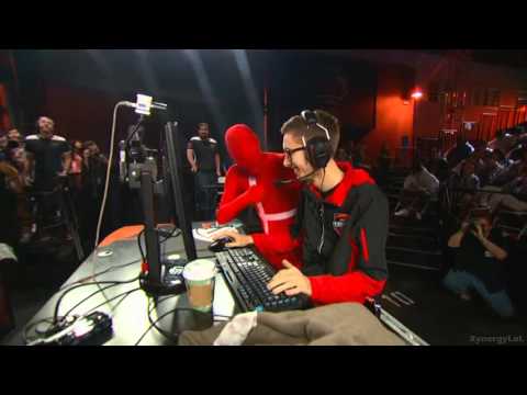 Person in Danish costume cheers Bjergsen on - League of Legends