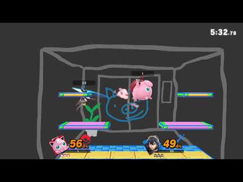 Smash Bros Ultimate - Jigglypuff vs Lucina on WarioWare Hazards off Tourney Style