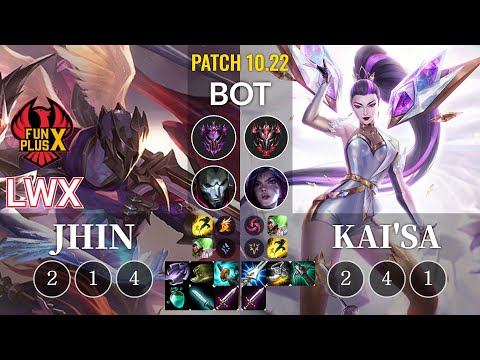 FPX Lwx Jhin vs Kai'Sa Bot - KR Patch 10.22