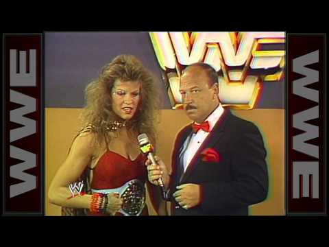 Mean Gene Okerlund has a laugh at Wendi Richter's comments: TNT, May 24, 1985
