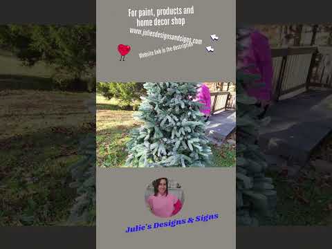 Part of a video titled diy flocked christmas tree makeover with spray snow #thriftedandstyled