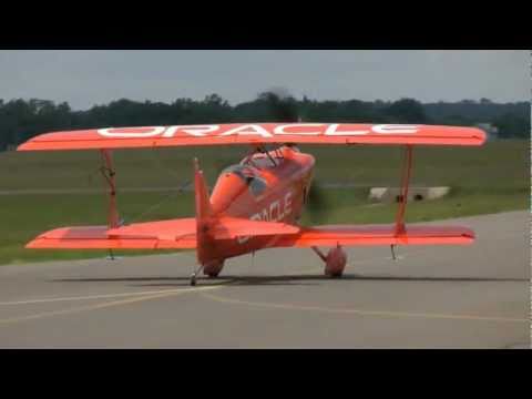 Sean Tucker aerobatics in his new Challenger III Biplane cutting ribbons at KHWY on 5/19/11