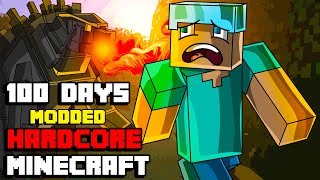 I Survived Hardcore Modded Minecraft For 100 Days using the largest modpack possible
