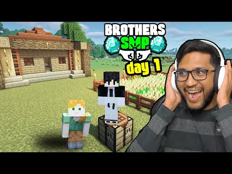 TROLLING MY BROTHER ON FIRST DAY OF BROTHERS SMP IN MINECRAFT