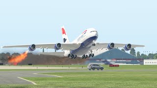 Unlucky Airbus 'a380' pilot makes Terrible Landing after Faulty Takeoff | XP11