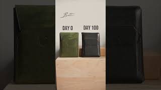 GILI Slim Wallet 100days patina #handmade #leathercraft #leather #leat
