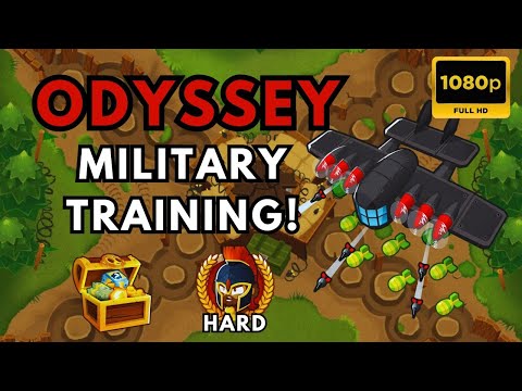 BTD6 ODYSSEY HARD MODE | NO MONKEY KNOWLEDGE | MILITARY TRAINING! | X FACTOR