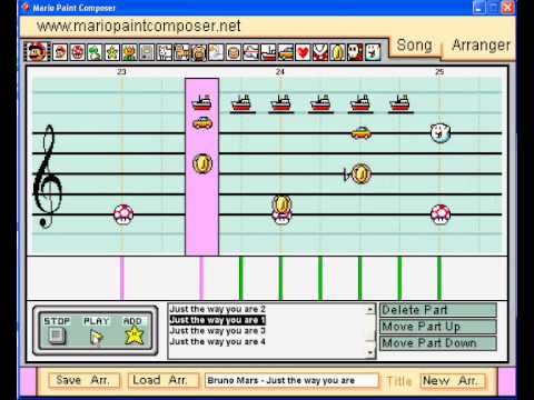 Mario Paint Bruno Mars - Just the Way You Are (With Lyrics)