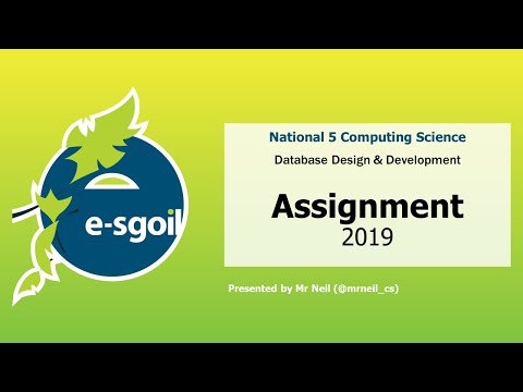 eSgoil: N5CS: Assignment - Databases - 2019
