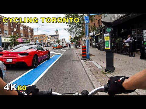 New Bike Lanes on Danforth! (Narrated) - Cycling Toronto on July 21 [4K]