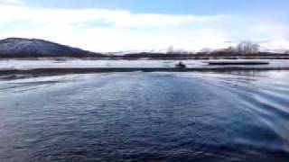 preview picture of video 'Ski-Doo MXZ 800R on water in Hemavan, Sweden'
