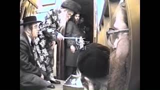 הדלקת נר חנוכה - תשנ"ט - בעל ברך משה מסאטמאר זי"ע | Stamar Rebbe Beirach Moshe Menorah Lighting 1999