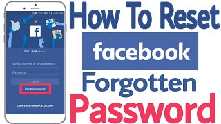 how to fix forgotten password problem| How to open facebook account without password