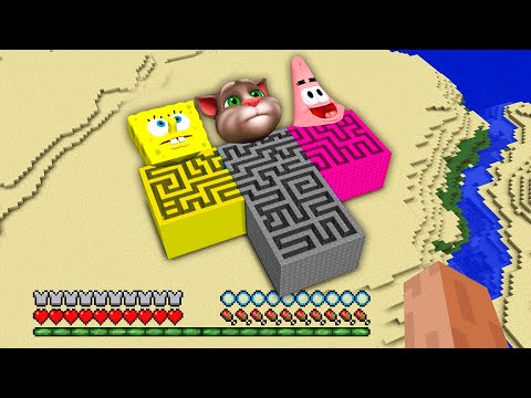 I can SPAWN a BIGGEST SPONGEBOB! TALKING TOM! PATRICK MAZE in Minecraft! WHERE DOES MAZE LEAD?