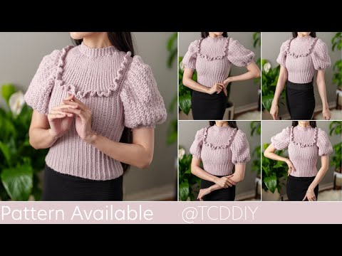 , title : 'How to Crochet: Puff Sleeve Top | Pattern & Tutorial DIY'