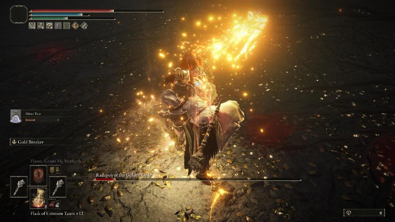 Killing bosses with their weapon: Radagon/ Elden Beast(read description)