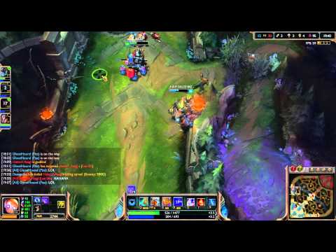 LoL- Blitz plus Shaco equals aids in bot lane