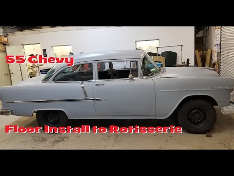 1955 Chevrolet 210 Floor Install to Rotisserie