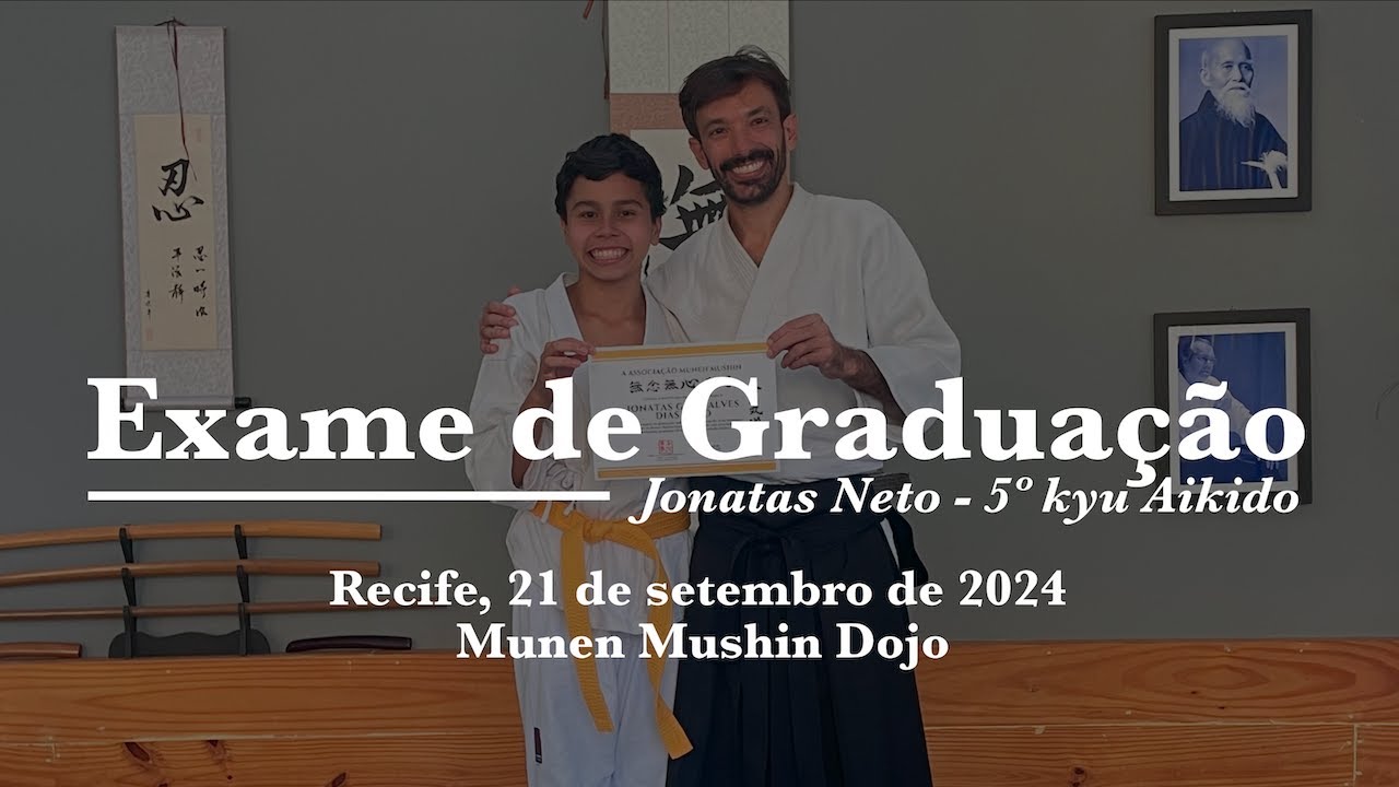 Exame de graduação para 5º kyu de Jonatas Neto no Munen Mushin Dojo em Recife.