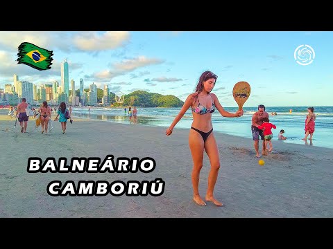Walking on BALNEÁRIO CAMBORIÚ BEACH, BOARDWALK and STREETS | Santa Catarina 🇧🇷 Brazil 【 4K UHD 】