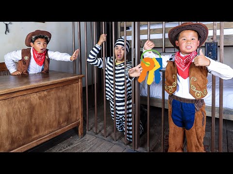 Kaden Eric & Lily Wild West Cookie Chase 🍪 Kids vs Silly Bandits!