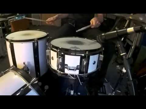 snare drum demo - 12"x5.25" wooden diy (tom conversion) snare drum