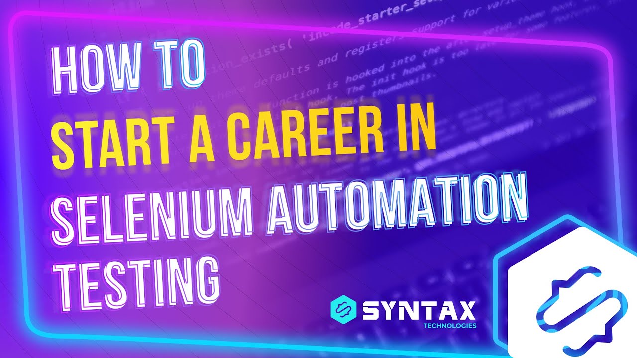 How to start a career in Automation Testing | How to become a Selenium Tester | Syntax TV