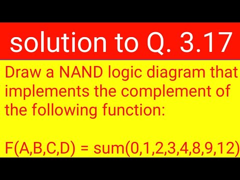 Q. 3.17: Draw a NAND logic diagram that implements the complement of the following function