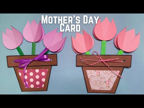 Mother's Day Card | DIY Tulip Flower Pot Card | Handmade Greeting Cards