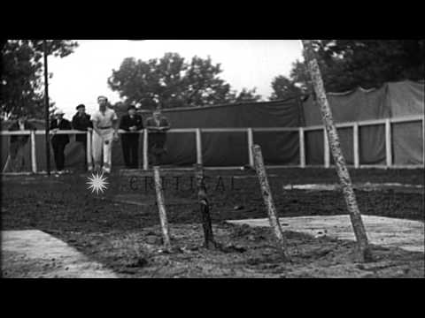 World's Champion Horseshoe pitcher, Ted Allen, demonstrates skills, after his win...HD Stock Footage - YouTube