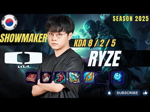 DK ShowMaker RYZE vs DIANA Mid - Patch 25.23 KR Ranked | lolrec