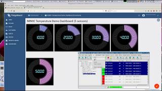 5 simulated sensors with changing real-time telemetry
