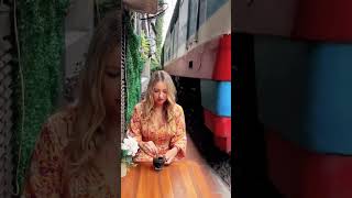 Sipping coffee as a train whizzes by in Hanoi! ? #VietnamTra…