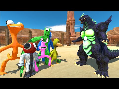 1vs6 | Super Godzilla vs Rainbow Friends At Arena - Animal Revolt Battle Simulator