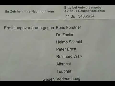 Via Damasia und Damasia Verleumdung Ermittlung gegen Dr. Zanier, H Schmid P Ernst R Walk, B Forstner