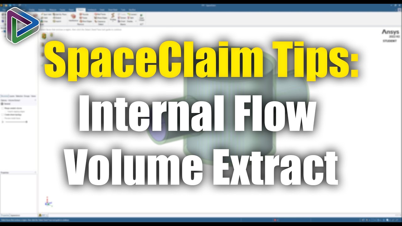 SpaceClaim internal flow geometry extraction tutorial