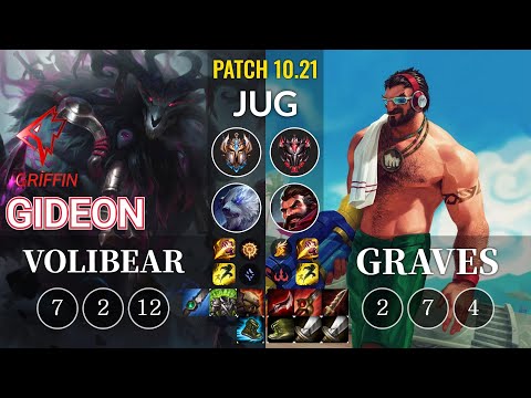 GRF GIDEON Volibear vs Graves Jungle - KR Patch 10.21
