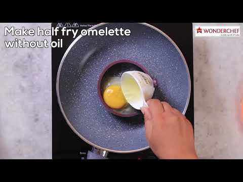 Granite Non Stick Fry Pan | Bakelite handles |Non – Toxic I Virgin Aluminium| 20 cms  | 1 liter | 2 Year Warranty | Grey | Omelette Pan