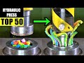 TOP 50 BEST Hydraulic Press WORM Moments | Satisfying Crushing Compilation