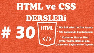 HTML/CSS DERSLERİ - DERS  30 - Css Html Site Yapımı - Dreamweaver Html Site Yapımı 2