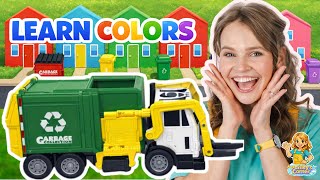 Toddler Learning Video - Learn Colors w/ Silly Miss Lily & Trash Truck | Learn to Talk for Toddlers