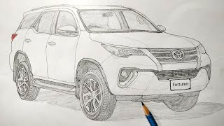 How To Draw Toyota Fortuner  Toyota Fortuner Drawi