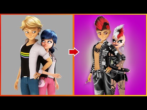 Miraculous Ladybug And Adrian Glow Up Into Bad Girl And Bad Boy - Miraculous Cartoon Art