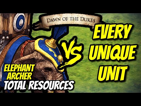 ELITE ELEPHANT ARCHER vs EVERY UNIQUE UNIT (Total Resources) | AoE II: Definitive Edition