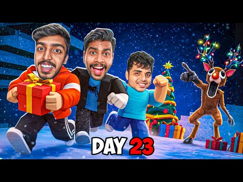 Surviving 99 Christmas Nights in the Forest with NOOBMASTER & GB! 🎄😱