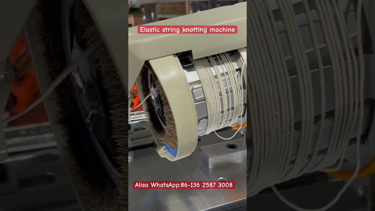 Elastic string knotting machine